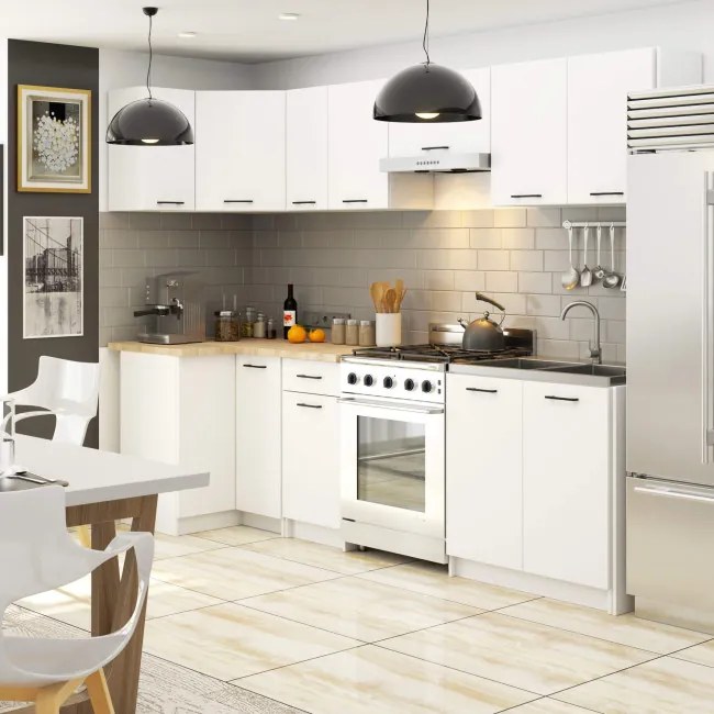 Rohová kuchynská linka OLIWIA 3 m biela