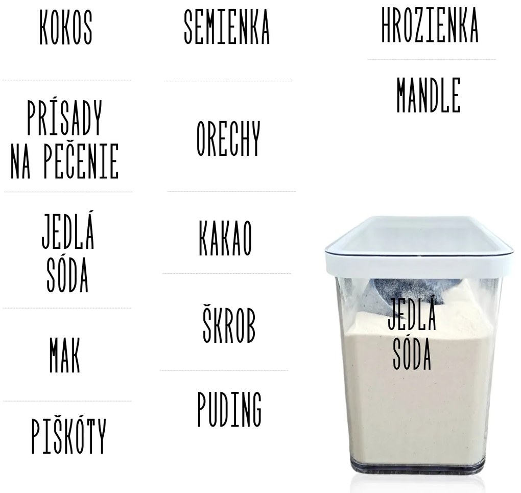 Sada 12 ks štítkov - Pečenie - SLIM Farba písma: Čierna