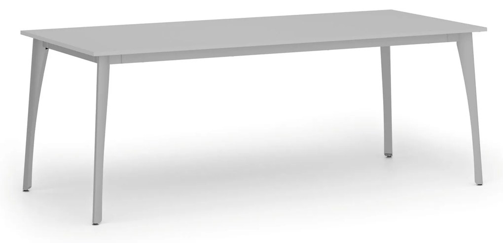 Rokovací kancelársky stôl PRIMO OMEGA, 200x90 cm, sivá podnož, sivá