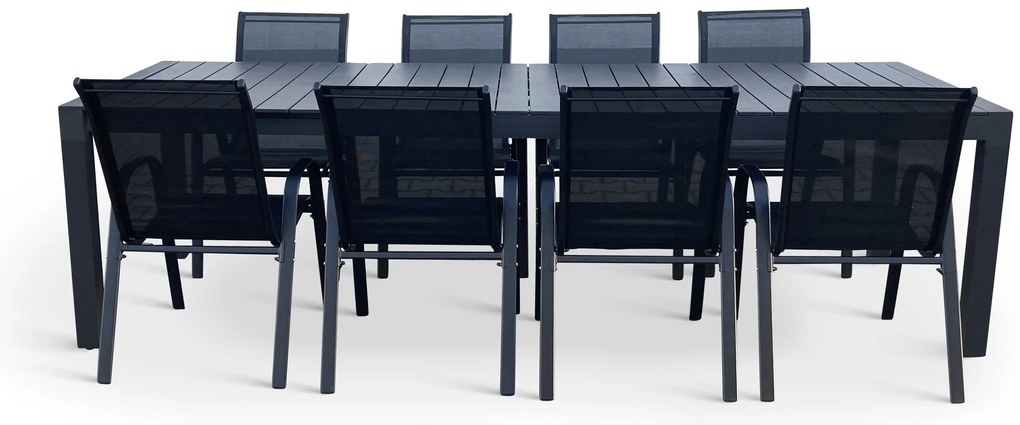 Záhradný jedálenský set Grande Pasto + 8x kovová stolička Ramada