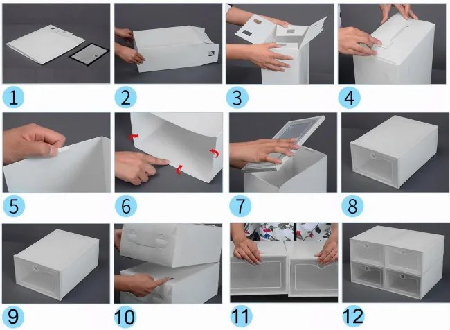 Úložné boxy na topánky OSLO sivé (10 ks)