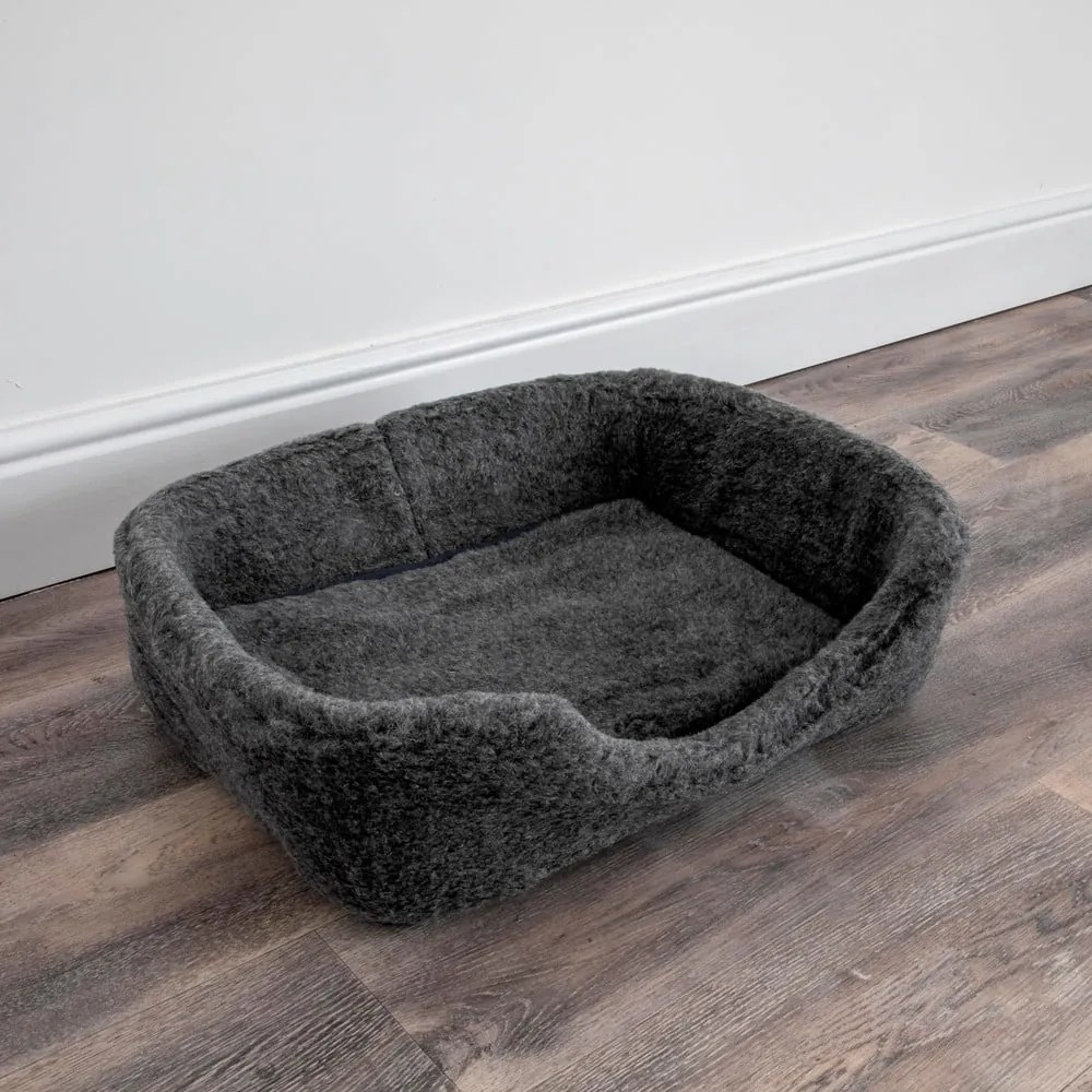 Tmavosivý zvierací peliešok z merino vlny Native Natural, šírka 60 cm