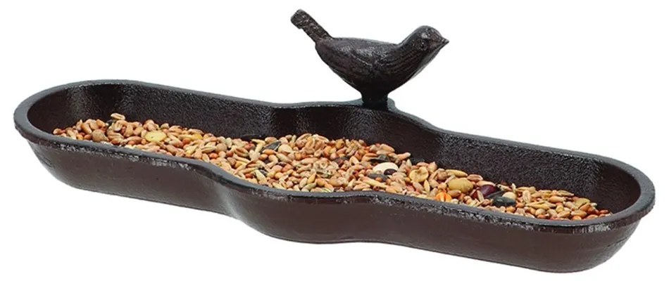 Napájadlo pre vtáky Bird, 7x29,5 cm, liatina, hnedá