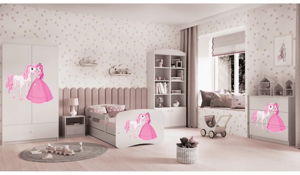 Komoda Babydreams 80 cm princezná a poník biela