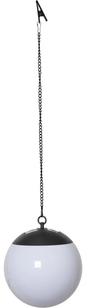 Závesné vonkajšie solárne svietidlo Star Trading Globus, ø 20 cm