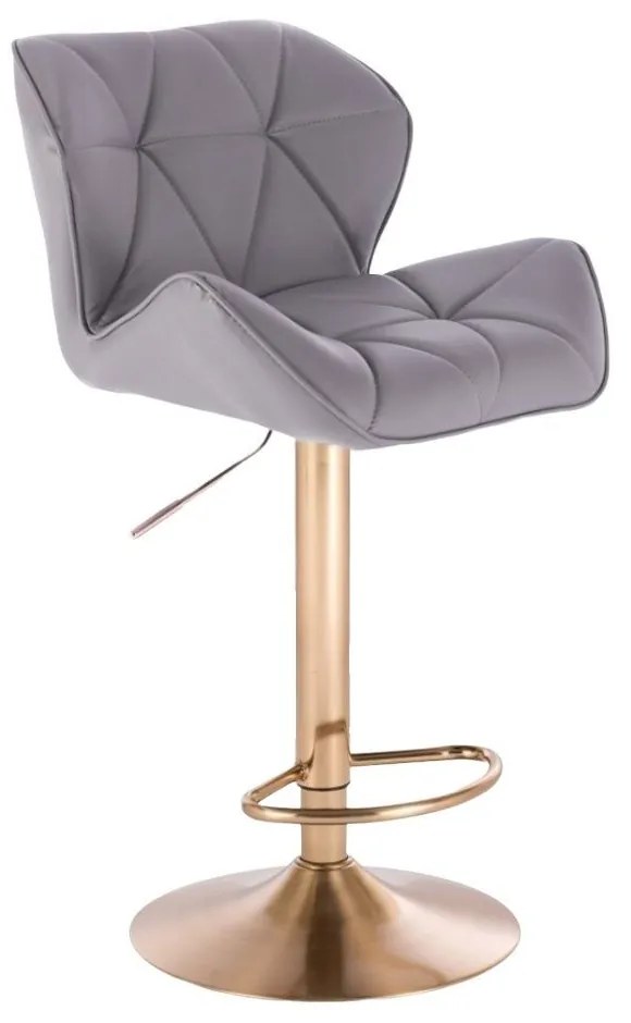 LuxuryForm DESIGN Barová stolička MILANO na zlatom tanieri - šedá
