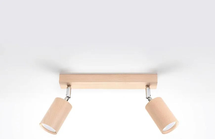 Nástenná lampa Rinne 2 prírodné drevo