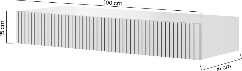 Závesný konzolový stolík Nicole 100 cm - biely mat