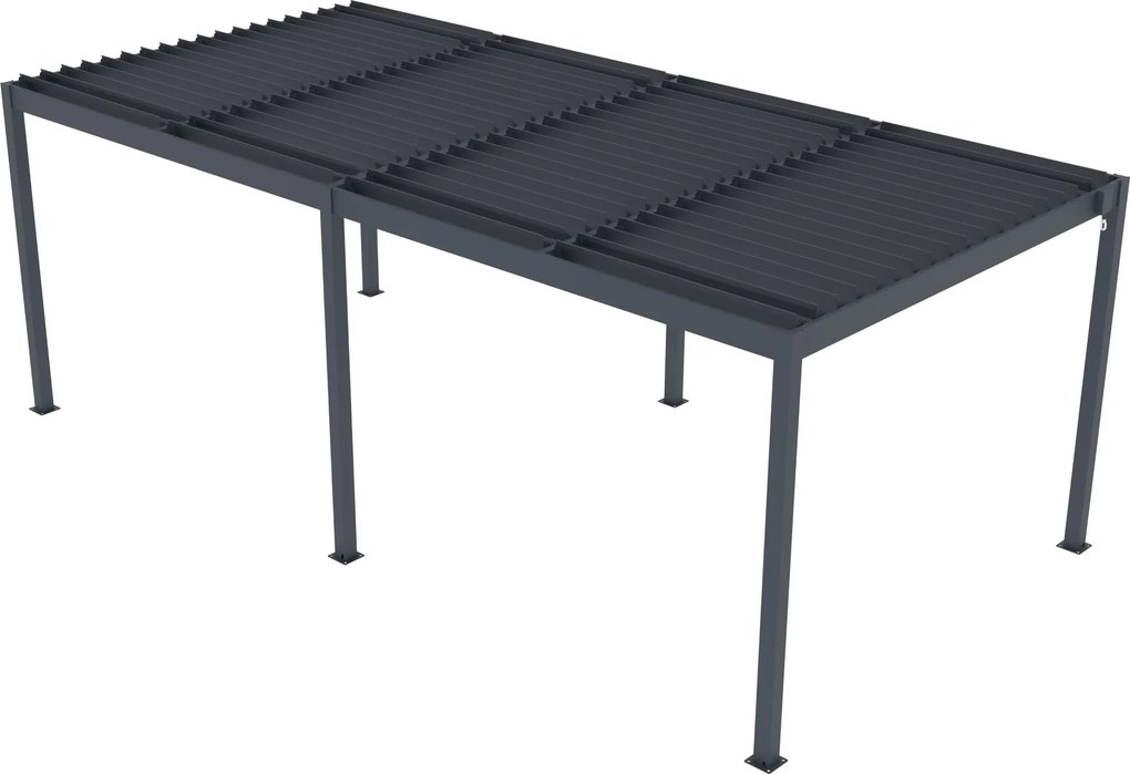 Hliníková bioklimatická pergola s lamelami BestBerg BBP-18G / 600 × 304 × 218 cm / sivá