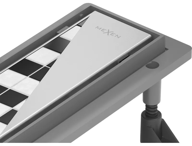 Mexen Flat ABS, sprchový odtokový žľab 2v1 70 cm, brúsená oceľ, 1069070