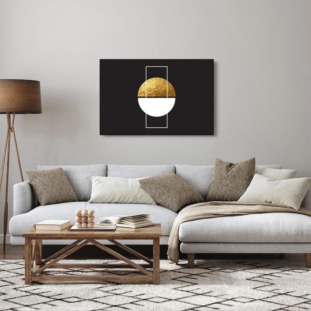 Obraz - Abstrakcia zlatá a čierna N⁰1 (90x60 cm)