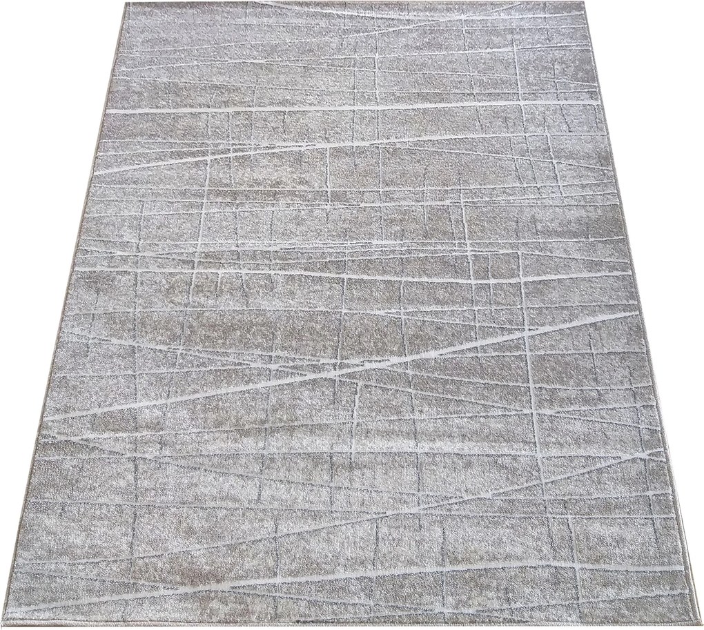 DY Béžový abstraktný koberec s linkami Enigma 05 Rozmer: 200x290 cm