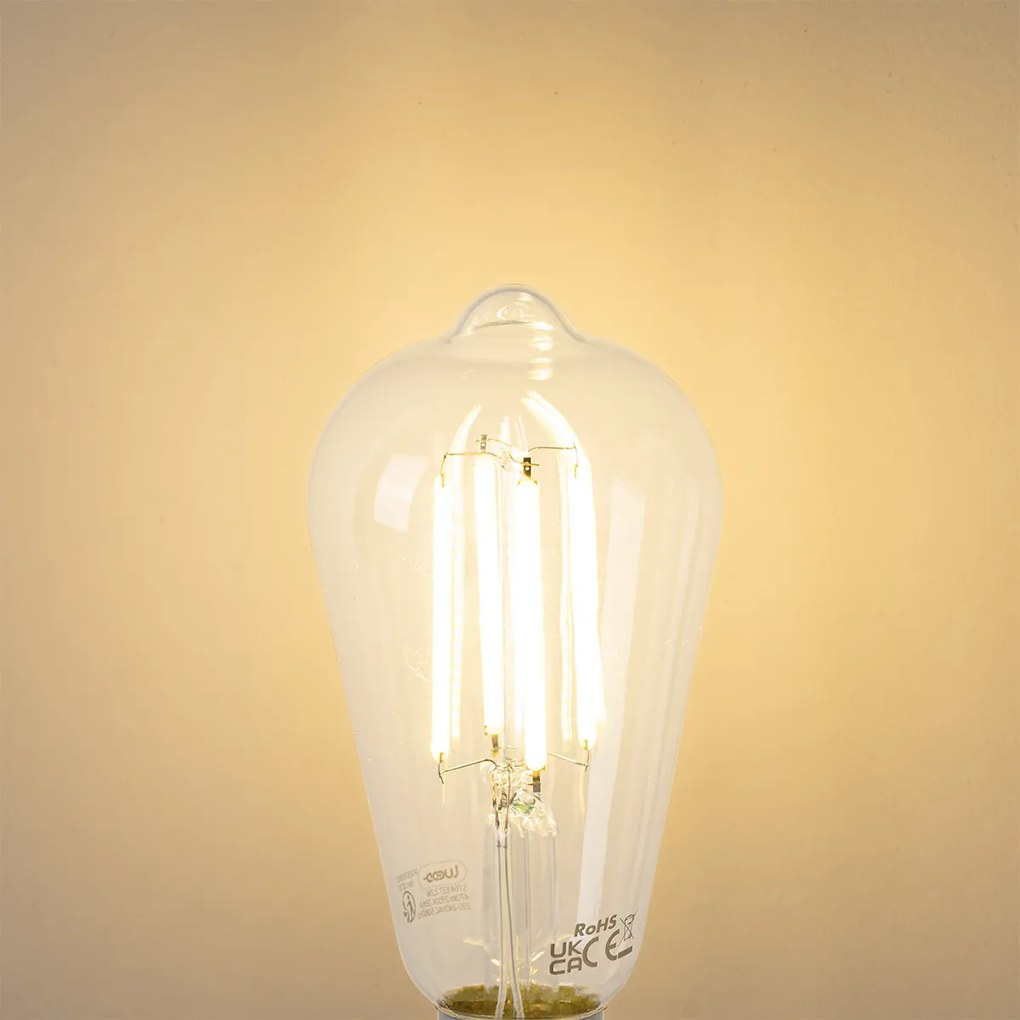 Sada 5 LED žiaroviek E27 ST64 čírych 2,2W 470 lm 2700K