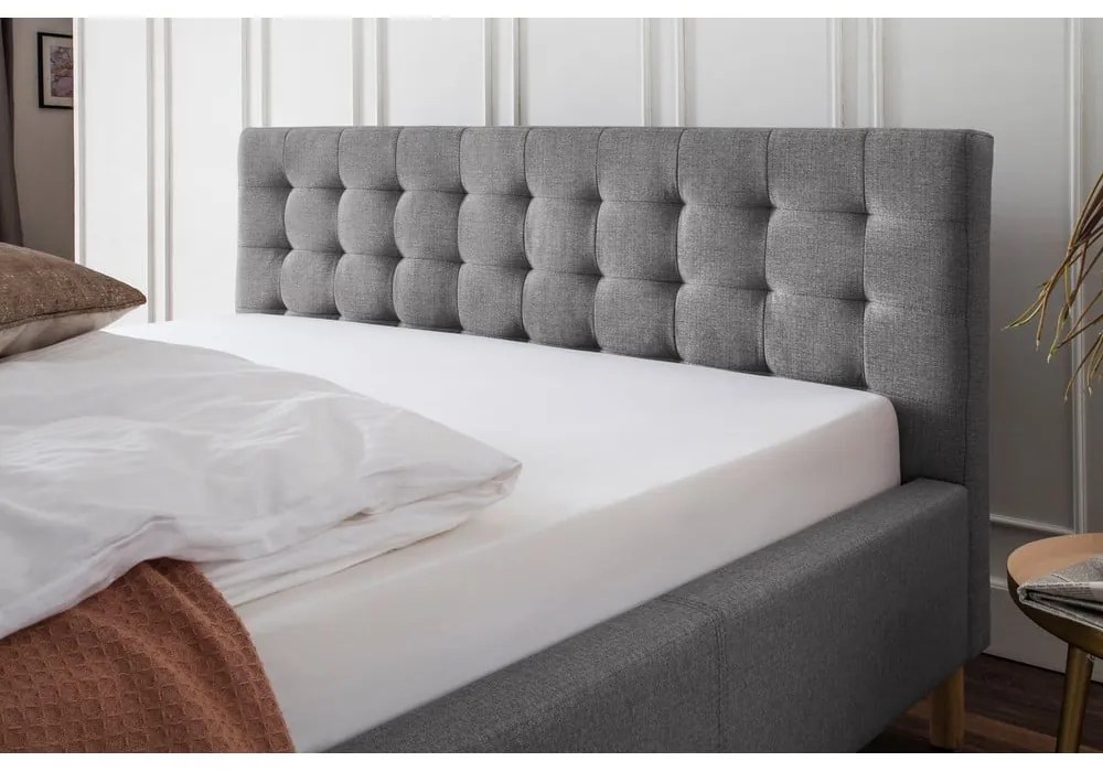 Svetlosivá čalúnená jednolôžková posteľ bez roštu 120x200 cm Malin – Meise Möbel