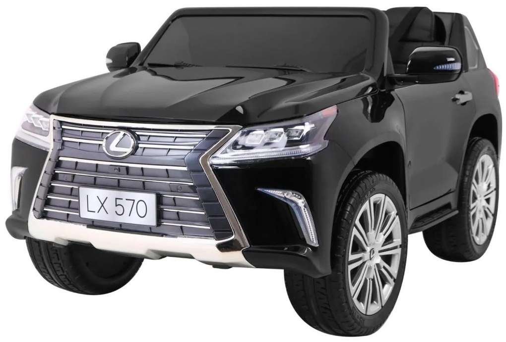 RAMIZ ELEKTRICKÉ AUTÍČKO LEXUS LX570 - LAKOVANÉ - ČIERNE - 4 x 45W - 2 x12V 7Ah - 2023
