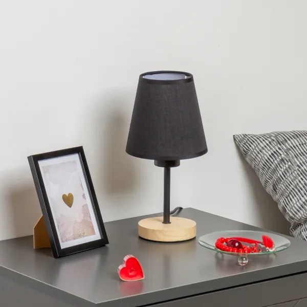 Brilagi - Stolná lampa NUBILA WOOD 1xE27/25W/230V dub/čierna