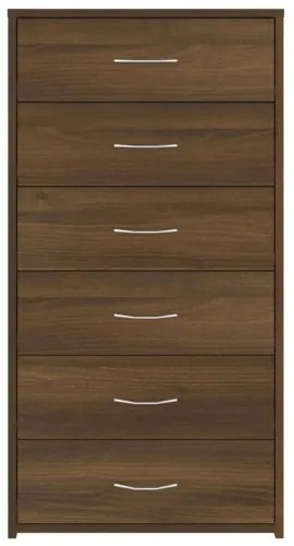 vidaXL Komoda so 6 zásuvkami hnedý dub 50x34x96 cm spracované drevo-