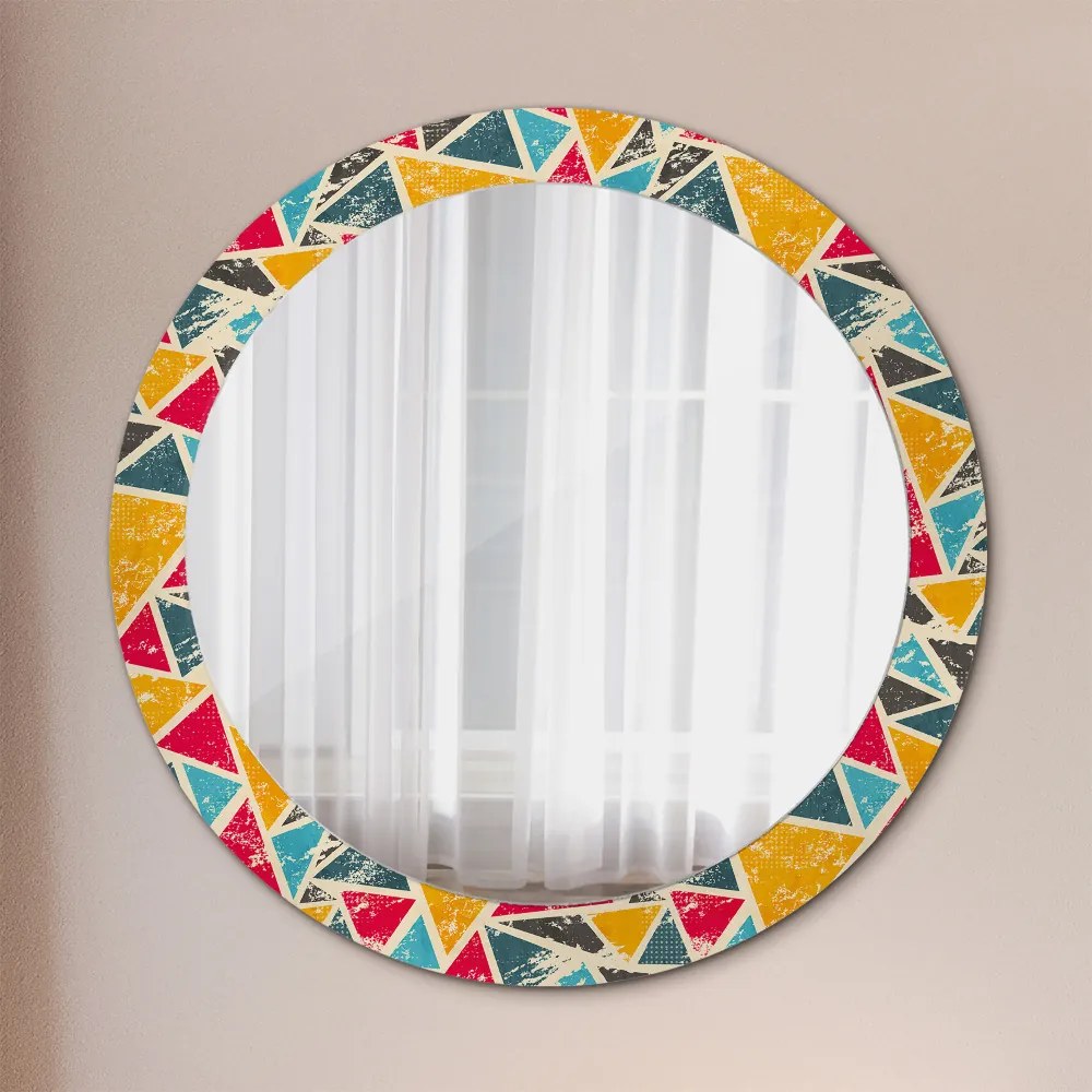 Okrúhle zrkadlo s potlačou Retro zloženie fi 80 cm