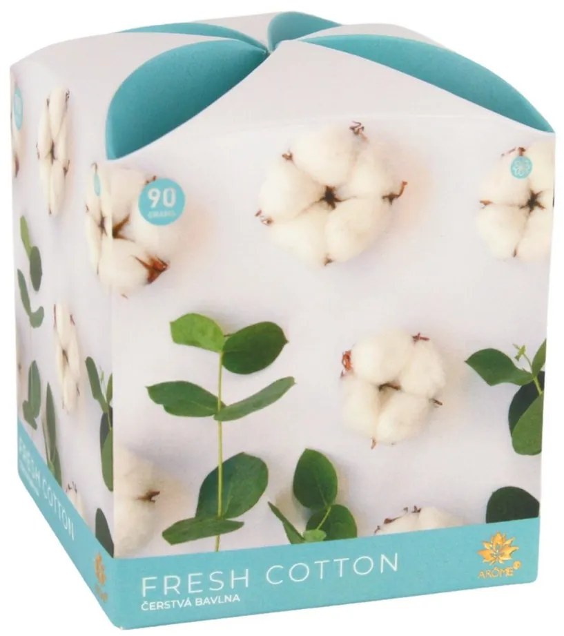 Arome Vonná sviečka v skle Fresh Cotton, 90 g