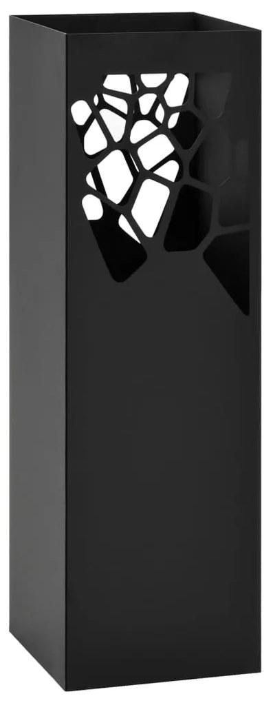 vidaXL Stojan na dáždniky oceľový čierny dizajn kameňov