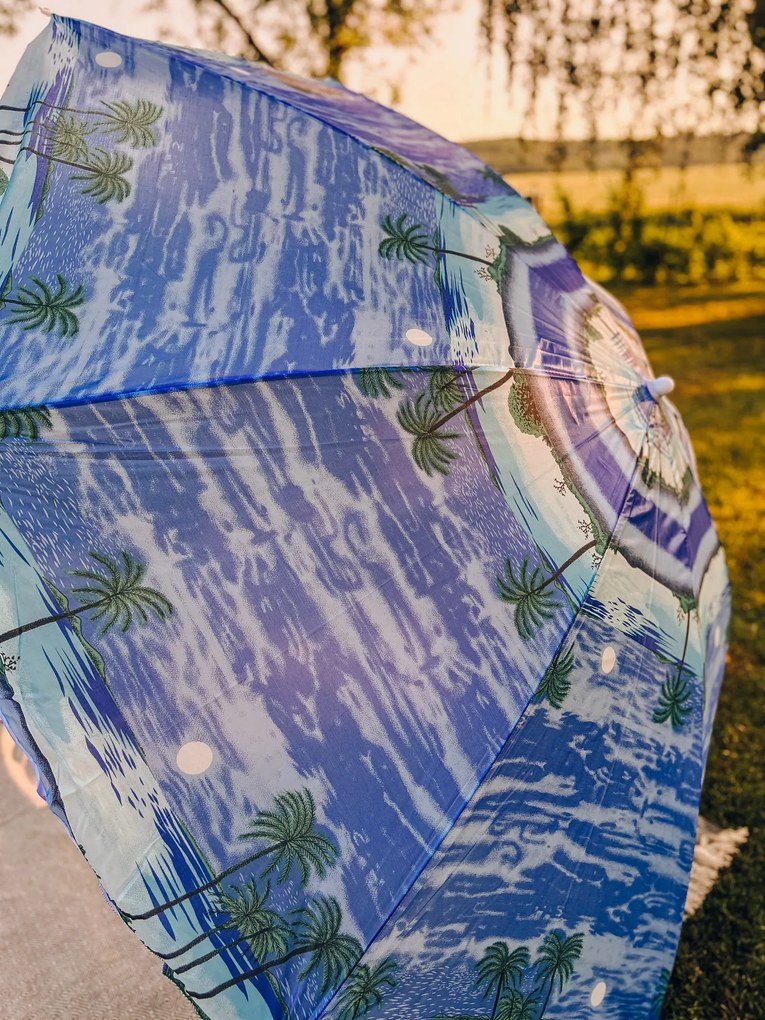 Modro-biely slnečník SOLSTICE 180 cm