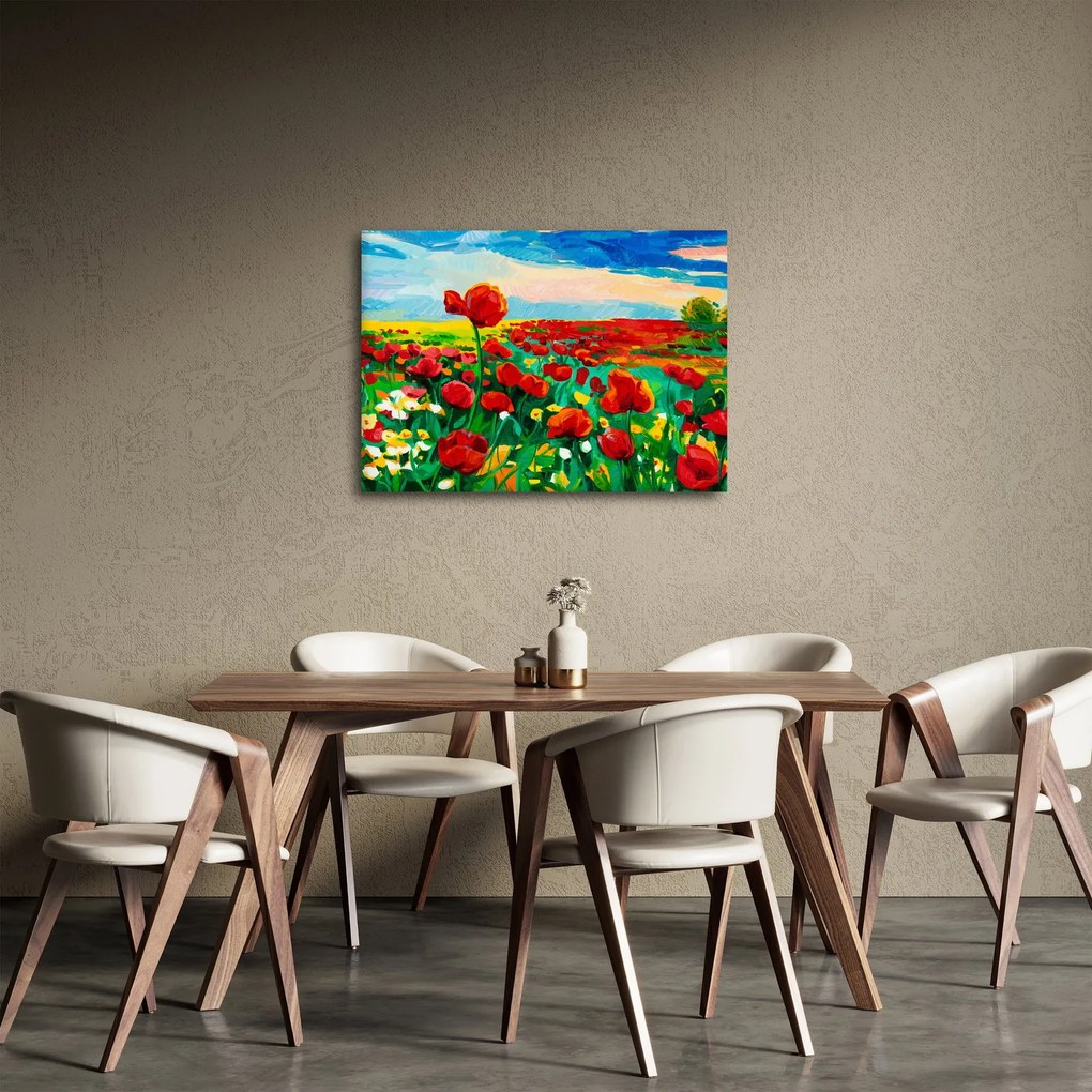 Obraz poľa s vlčími makmi (70x50 cm)