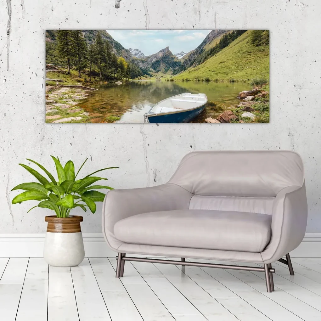 Obraz - Seealpsee, jazero Švajčiarska (120x50 cm)