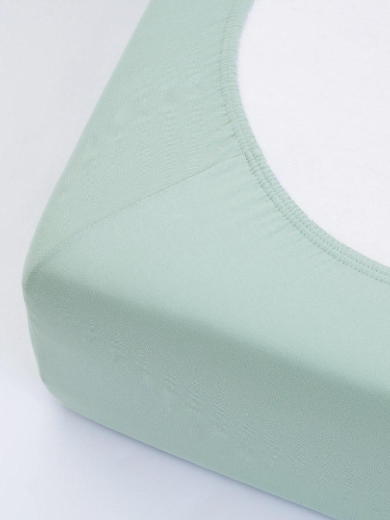 Jersey prostěradlo s elastanem 220 × 200 cm – mátové