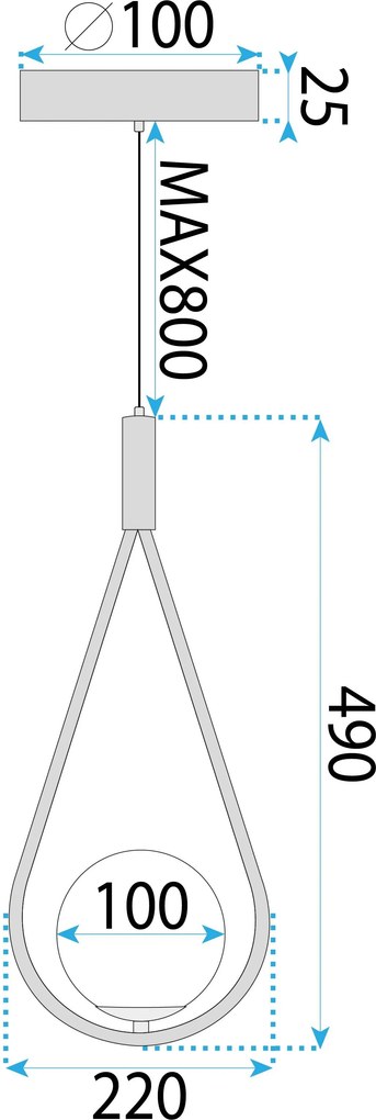 Toolight Toolight, stropné osvetlenie 1xE27 G111-1W, čierna, OSW-09736