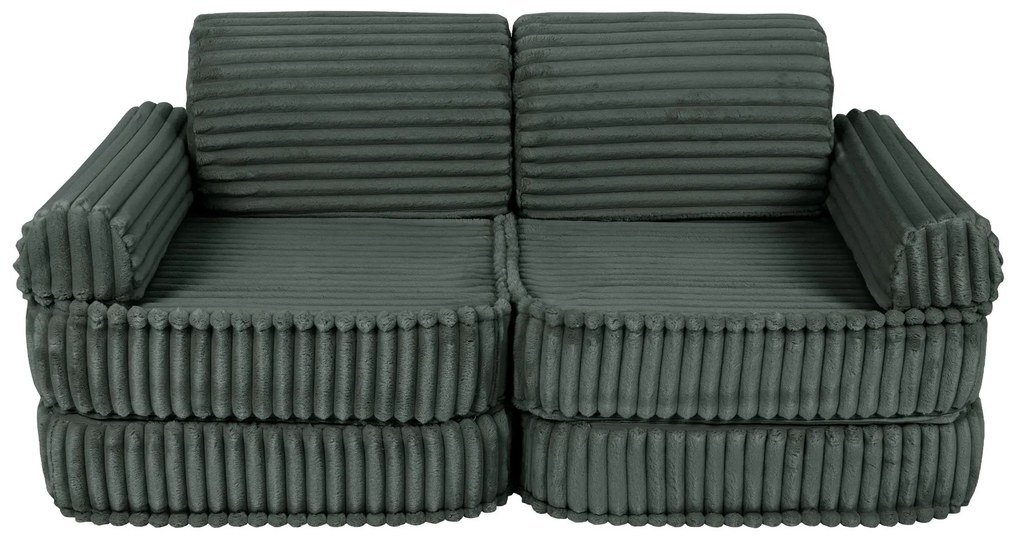 MeowBaby® Churros detská pohovka Plus, Pine Forest Green