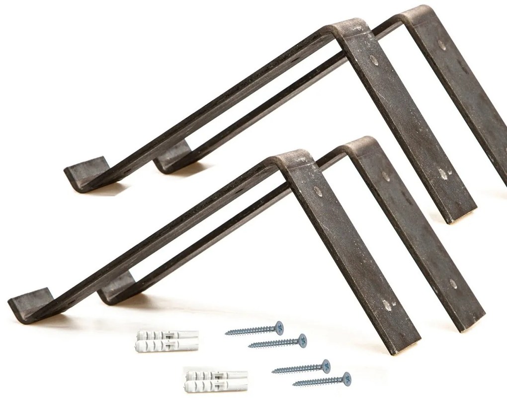 Sada 2 nástenných políc Nelys I čierna/orech