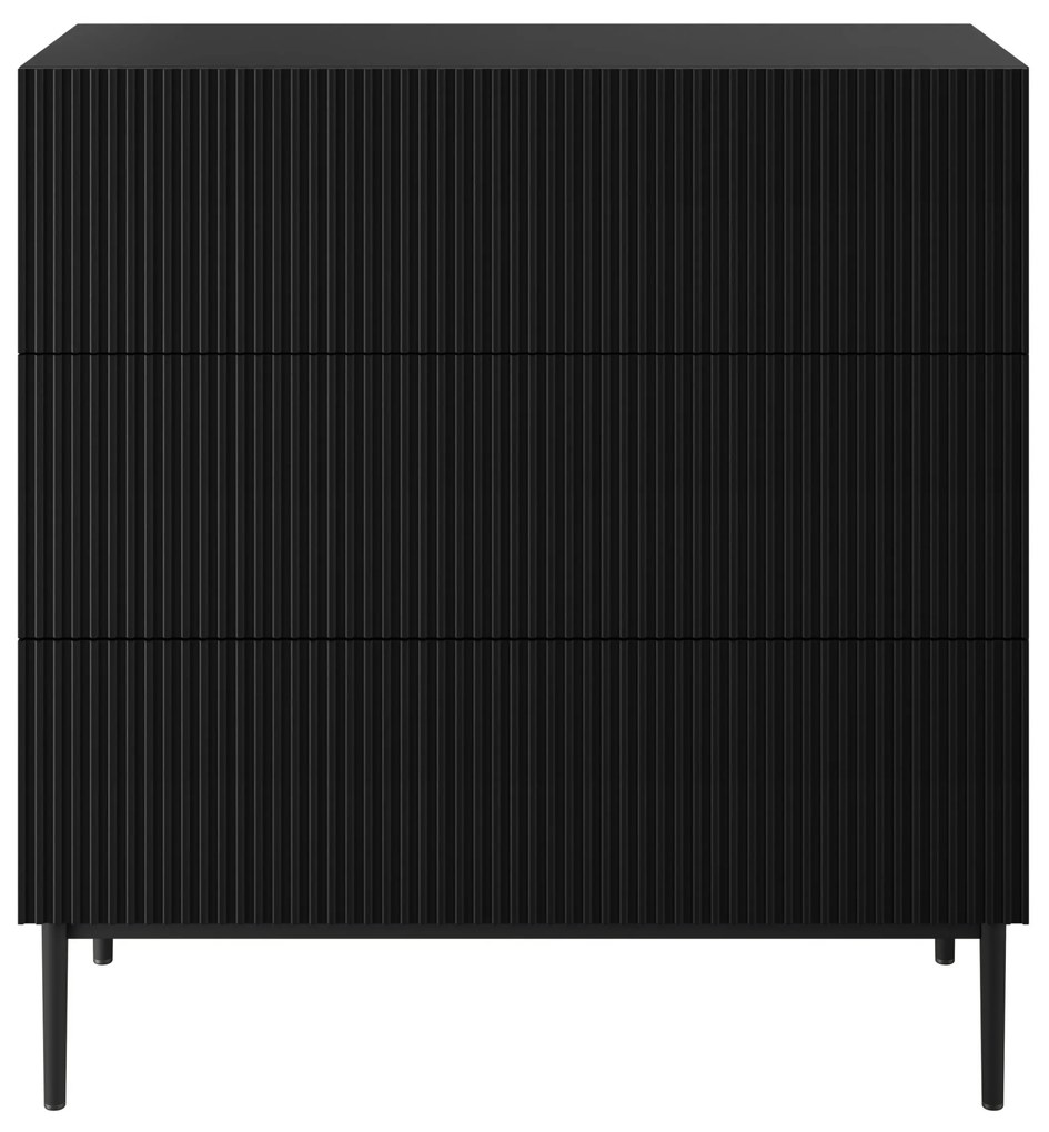Komoda Nicole 100 cm - čierny mat / čierna
