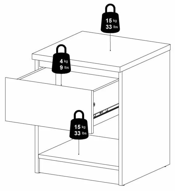 Biely nočný stolík Naia - Tvilum