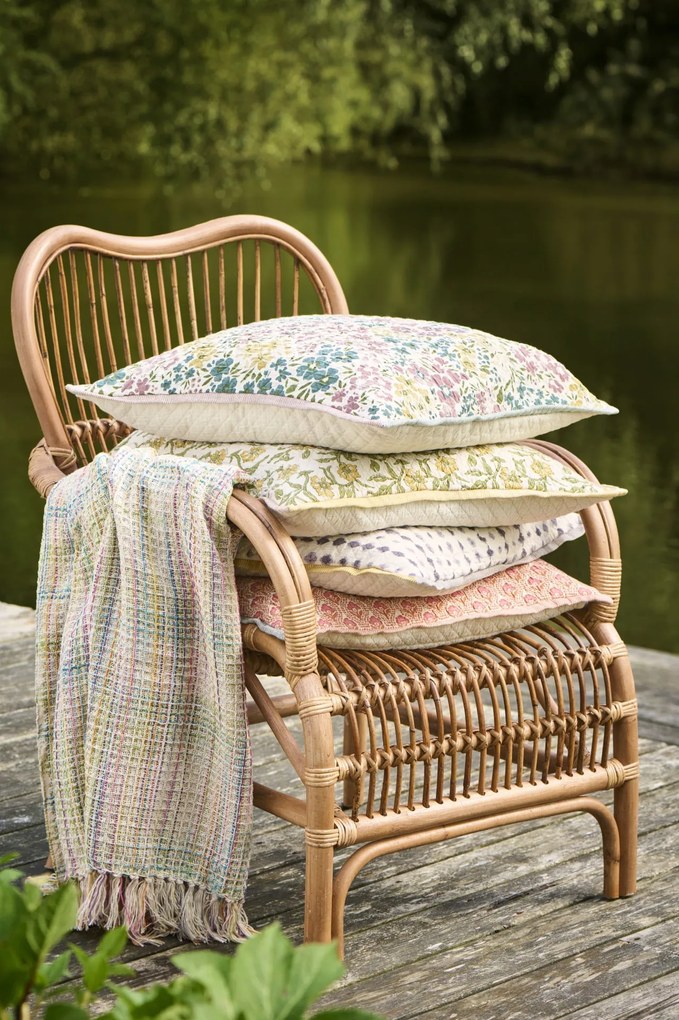 Ib Laursen Bavlněný přehoz Multicoloured mix Green 130 × 160 cm