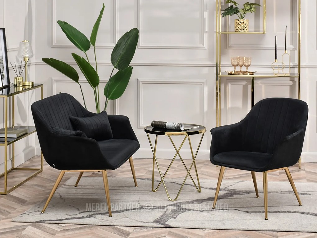 Pohovka Osmol S (čierna + zlatá). Akcia -21%. Vlastná spoľahlivá doprava až k Vám domov. 1111415