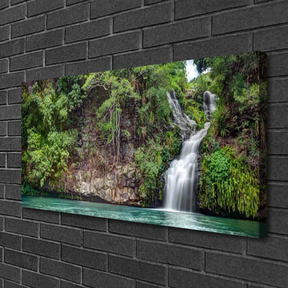 Obraz na plátne Vodopád skala príroda 125x50 cm