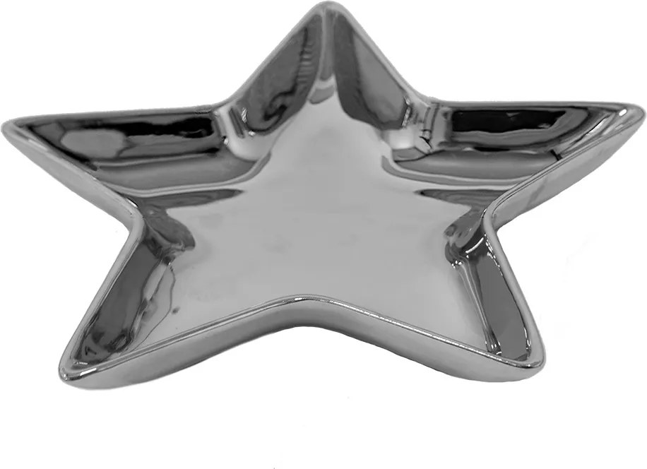 Strieborná dekoračná miska v tvare hviezdy Silver Star - 20*19*2 cm