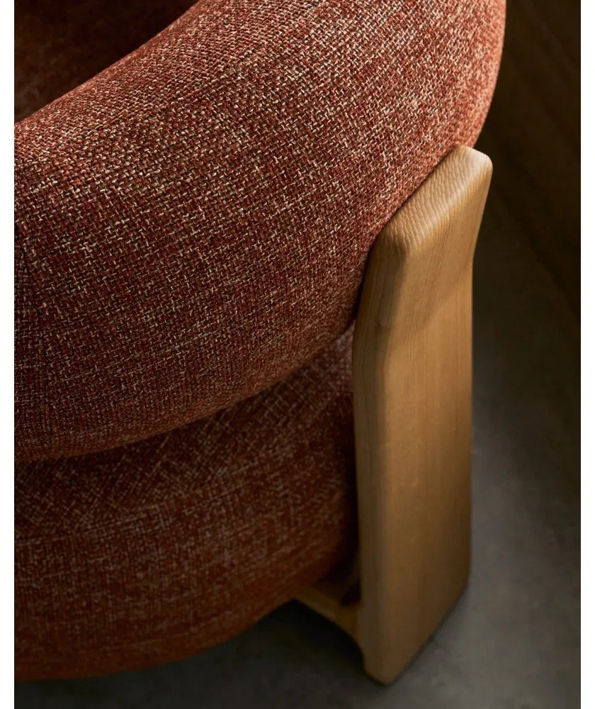 Ženilkové kreslo v terakotovej farbe Granite – Kave Home