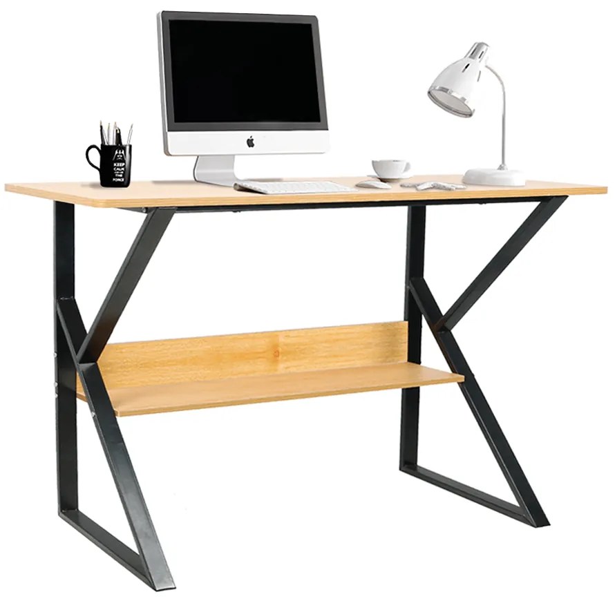 Písací stôl s policou, buk/čierna, TARCAL 100