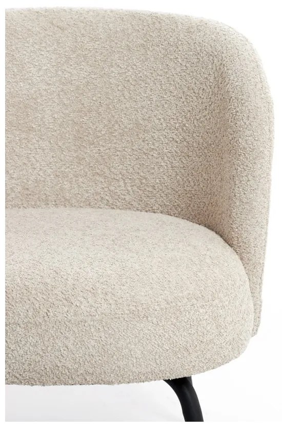 Krémové kreslo z textílie buklé Dieyda – Light &amp; Living