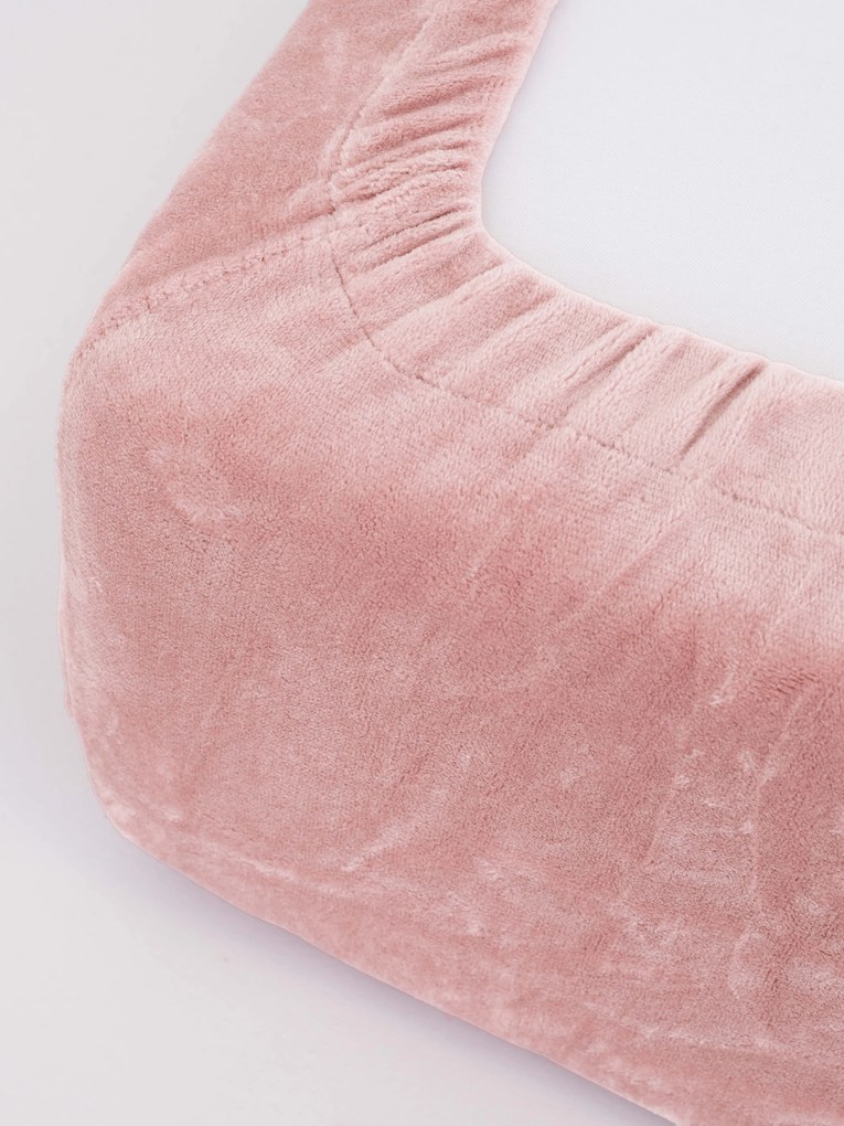 Plachta mikroplyš Deluxe do postieľky 60 x 120 cm - púdrová