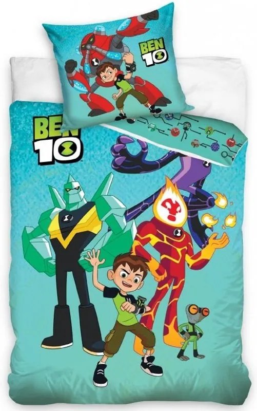 Carbotex · Detské posteľné obliečky Ben 10 - 100% bavlna - 70x90 cm + 140x200 cm - Certifikát Oeko Tex Standard 100