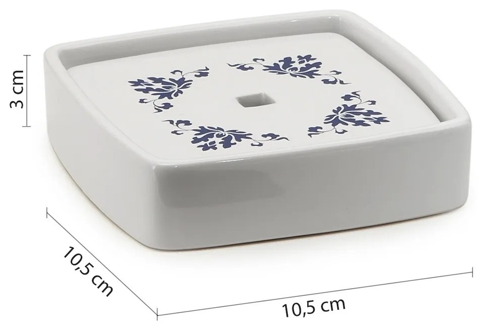GEDY CX1189 Cixi mydlovnička na postavenie, porcelán, biela/modrá