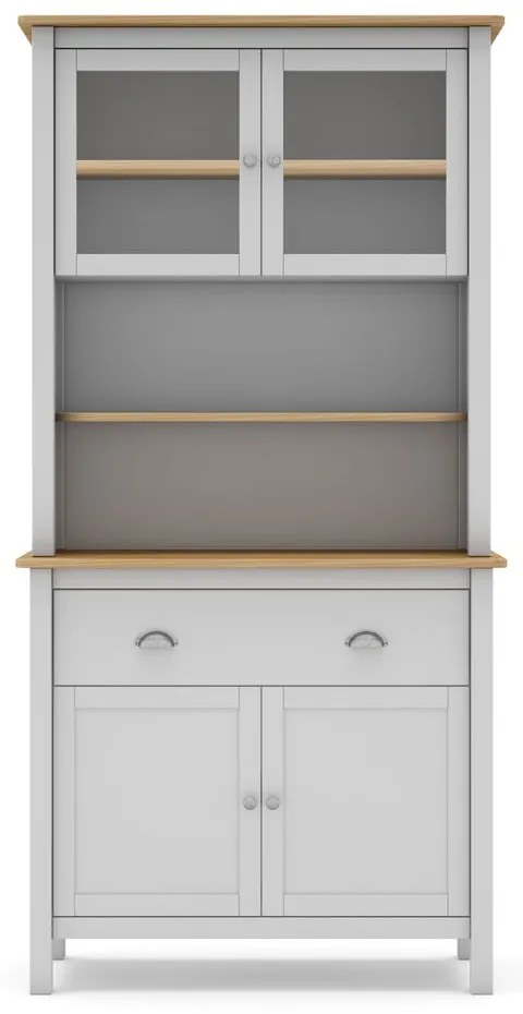 Biela vitrína z borovicového dreva 90x180,5 cm Misti – Marckeric