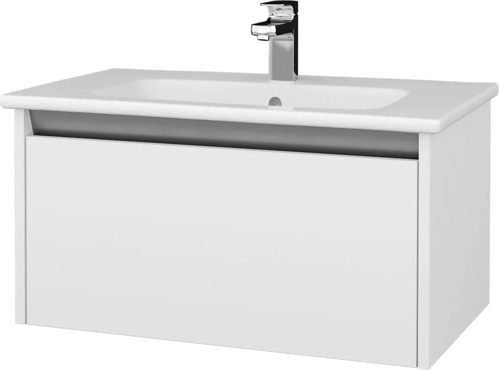 Dřevojas - Kúpeľňová skriňa BONO SZZ 80 (umývadlo Euphoria) - N01 Bílá lesk / N09 Bílá mat (203597)