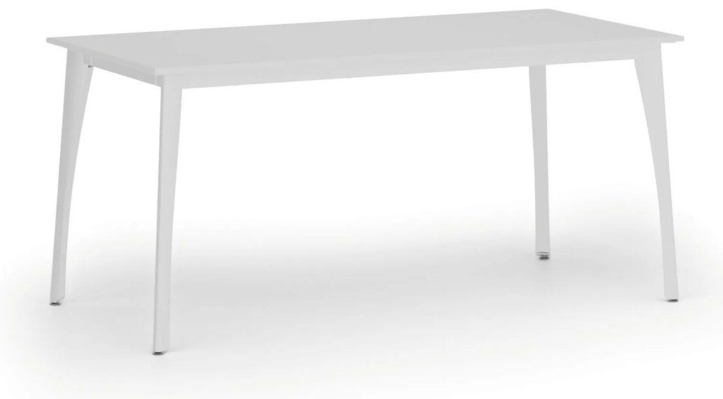 Rokovací kancelársky stôl PRIMO OMEGA, 160x80 cm, biela podnož, biela