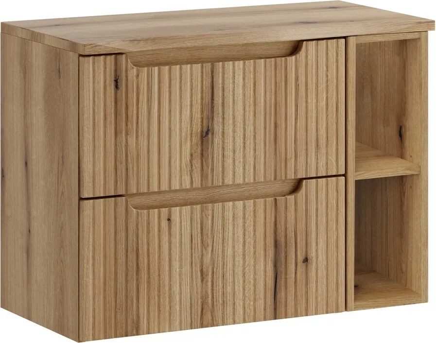 Závěsná skříňka pod umyvadlo Nova Oak Nature s deskou 80 cm dub coast evoke