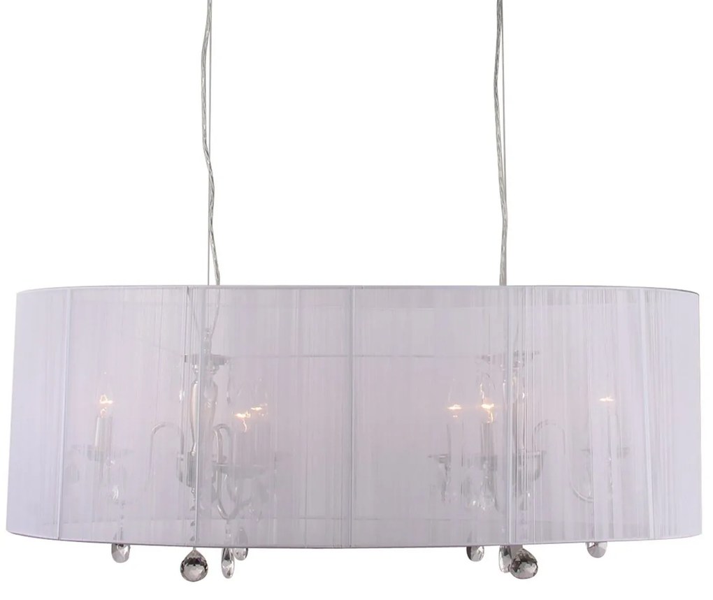Biely oválny luster Merel White - 100 * 46 * 34 cm / 6 * E14