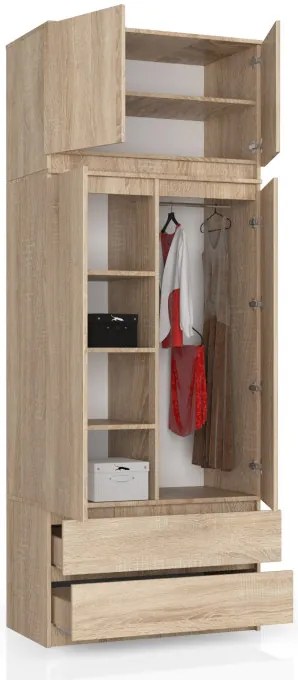 Skriňa s nadstavcom S 90 cm 2D 2SZ CLP dub sonoma