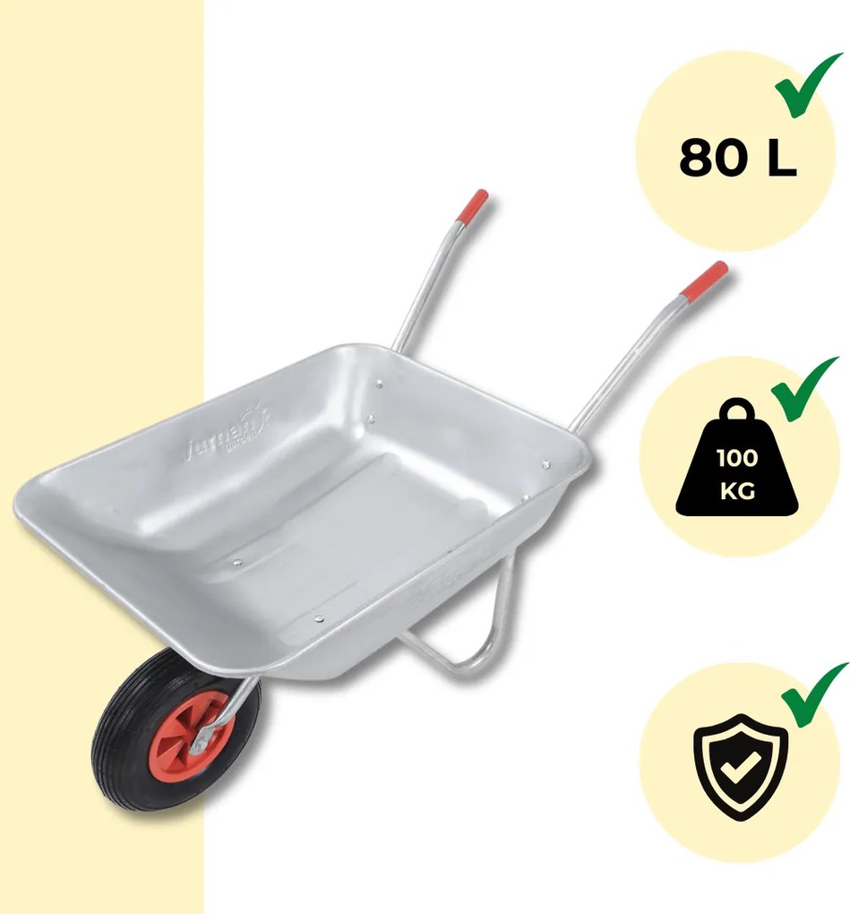 Fúrik LARRY pozinkovaný, max. kapacita 80l/100kg, strieborná/čierna Gardebruk